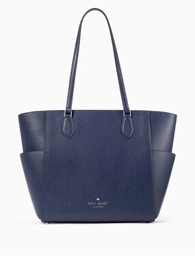 kate spade Navy Saffiano Leather Tote with Side Pockets
